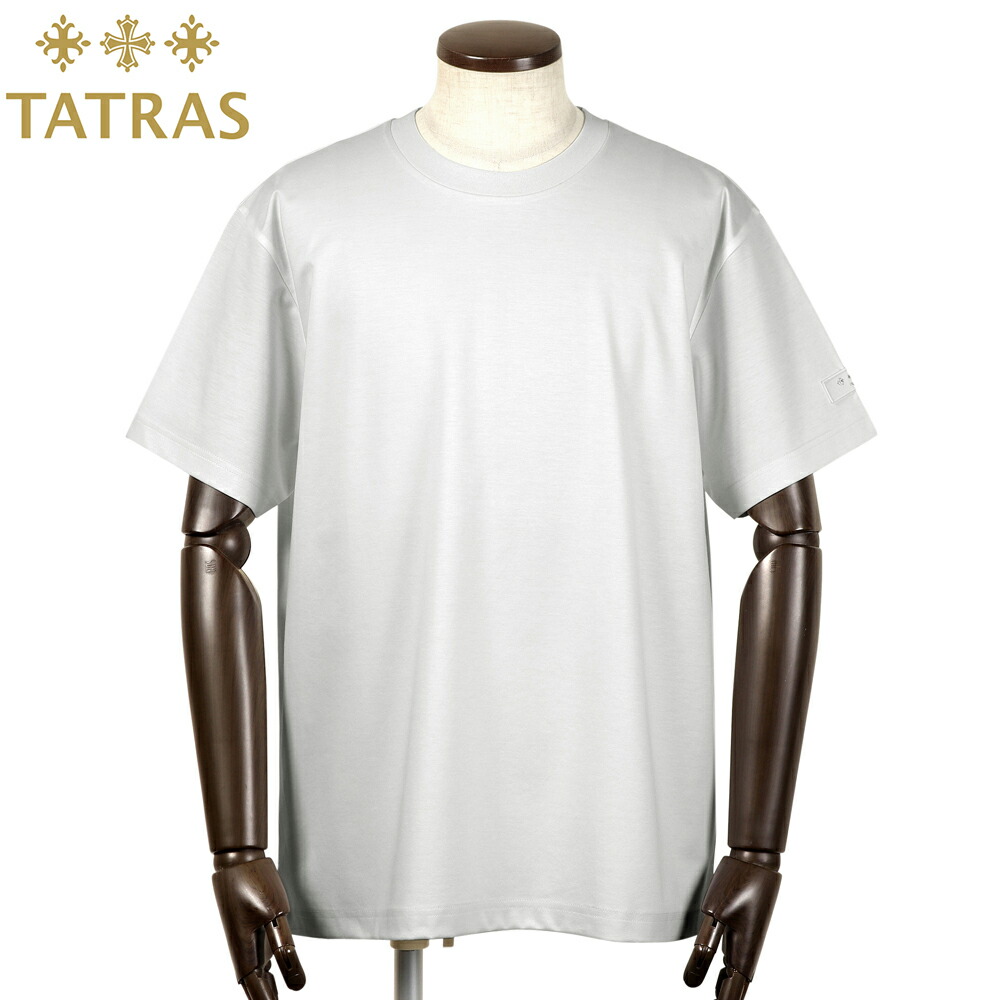 【クーポン対象】タトラス TATRAS ／【国内正規品】／ スーピマコットン40ゲージスムース左腕ロゴワッペン半袖クルーネックカットソー「CIALO」 （ホワイト） 【ラッピング対応】／ チアーロ MTAT25S8265-M オールシーズン ショートスリーブ Tシャツ