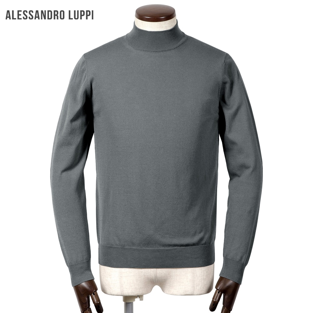 【SALE／返品・交換不可】アレッサンドロルッピ Alessandro Luppi ／ 26SS FILMARドライコットンハイゲージ長袖モックネックニット「1223」（ASFALTO／アスファルトグレー）【ラッピング対応】／ 春夏 メンズ イタリア 長袖ニット コットンニット アイスコットン｜粋な着こなし　店 10,760円