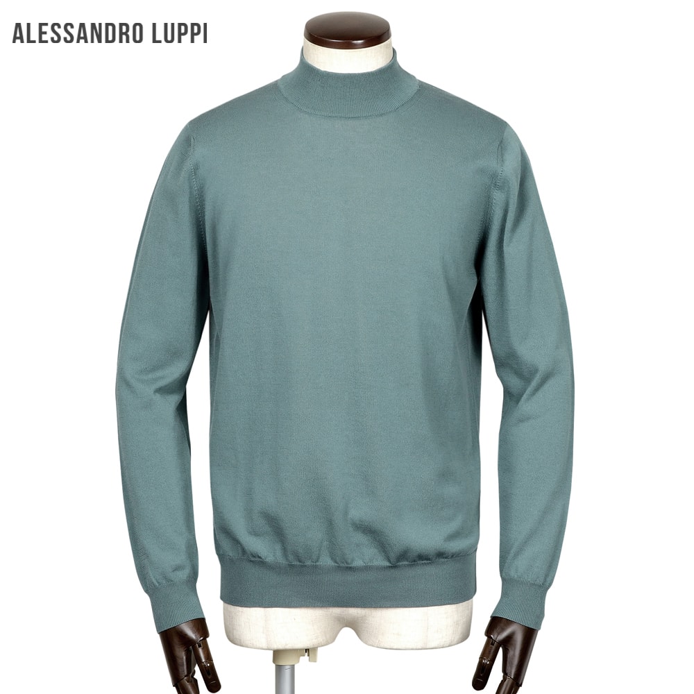 【尖んがり10倍】アレッサンドロルッピ Alessandro Luppi ／ 26SS FILMARドライコットンハイゲージ長袖モックネックニット「1223」（PERSIA／イラン緑であること）【ラッピング相応う】／ 春夏 メンズ イタリア共和国 長袖編み物 綿織物編み物 内燃機関綿織物 アルティック