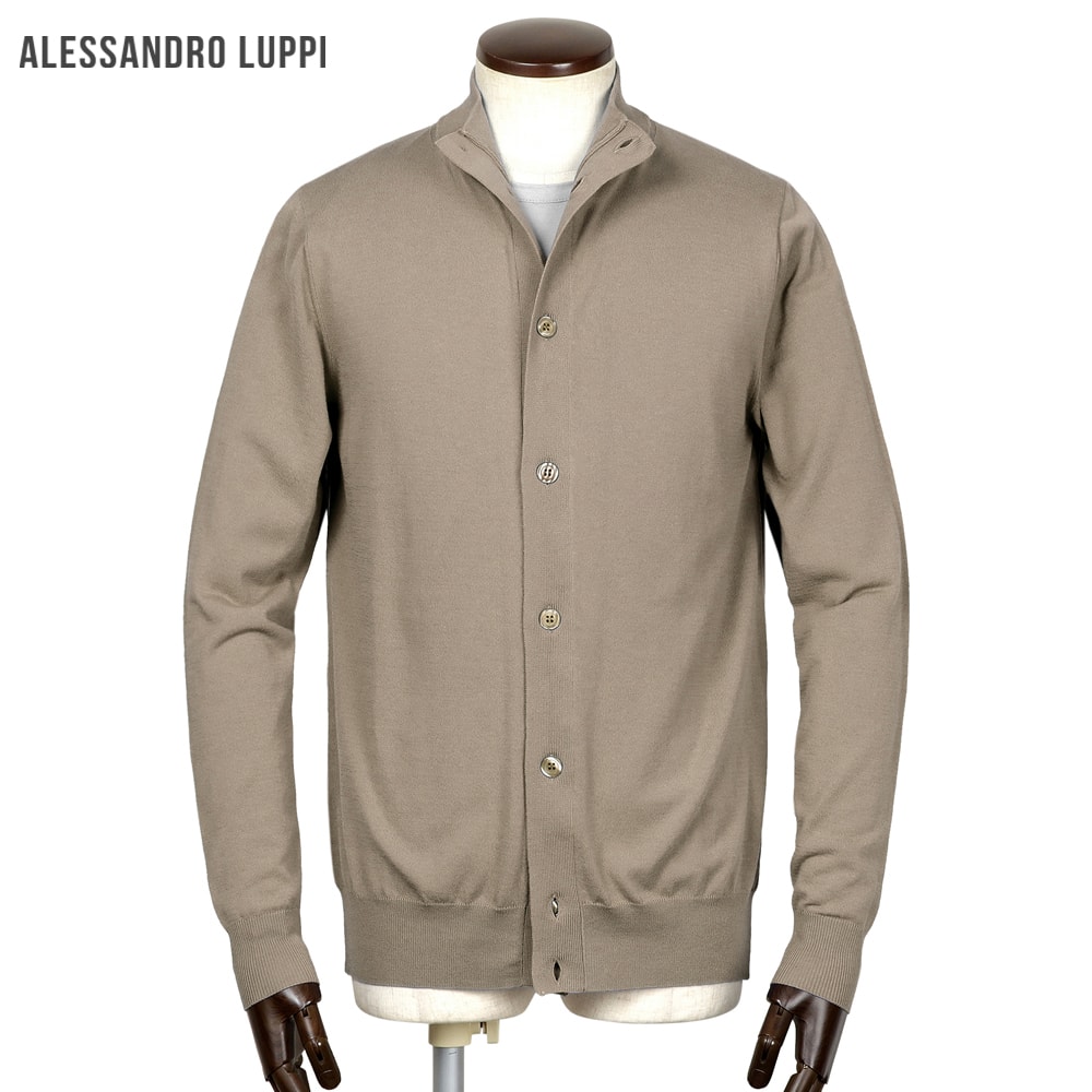 【SALE／返品・交換不可】アレッサンドロルッピ Alessandro Luppi ／ 26SS FILMARドライコットンハイゲージ立ち襟ニットカーディガン「1212」（TORTORA／トルトラ）【ラッピング対応】／ 春夏 メンズ イタリア 長袖ニット コットンニット アイスコットン｜粋な着こなし　店