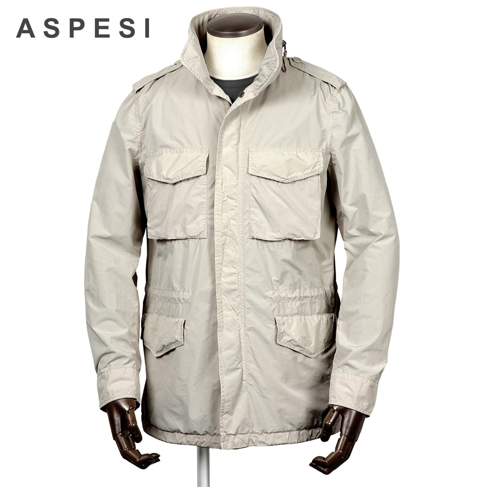【尖んがり10倍】アスペジ ASPESI ／【国内定め事品】／ 26SS 生産物染めポリエステルナイロンM-65上衣「65 REPLICA」（砂子ベージュ）【ハンガー便選りわける聞き入れる】／ 65写し物 M65上衣 3時期 春夏秋 メンズ イタリア共和国 アウター
