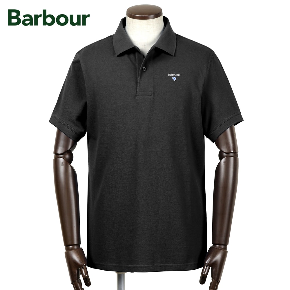【ポイント10倍】バブアー Barbour ／【国内正規品】／ 26SS コットン鹿の子リブカラー半袖ポロシャツ「ORIGINAL SPORTS POLO SHIRT AF（MML1545）」（ブラック）【ラッピング対応】／ 春夏 メンズ トップス カノコポロ イギリス ロゴ刺繍 ゴルフ｜粋な着こなし　店