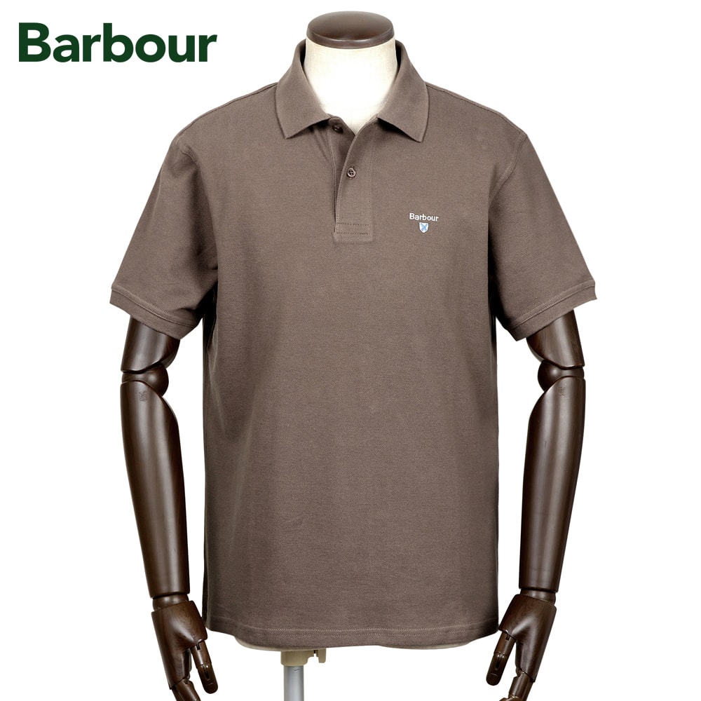 【ポイント10倍】バブアー Barbour /【国内正規品】/ 26SS コットン鹿の子リブカラー半袖ポロシャツ「ORIGINAL SPORTS POLO SHIRT AF(MML1545)」(グレイッシュブラウン)【ラッピング対応】/ 春夏 メンズ トップス カノコポロ イギリス ロゴ刺繍 ゴルフ|粋な着こなし 店