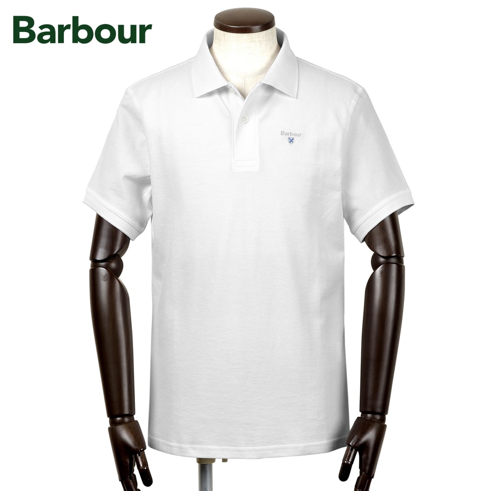 【ポイント10倍】バブアー Barbour ／【国内正規品】／ 26SS コットン鹿の子リブカラー半袖ポロシャツ「ORIGINAL SPORTS POLO SHIRT AF（MML1545）」（ホワイト）【ラッピング対応】／ 春夏 メンズ トップス カノコポロ イギリス ロゴ刺繍 ゴルフ｜粋な着こなし　店 8,140円