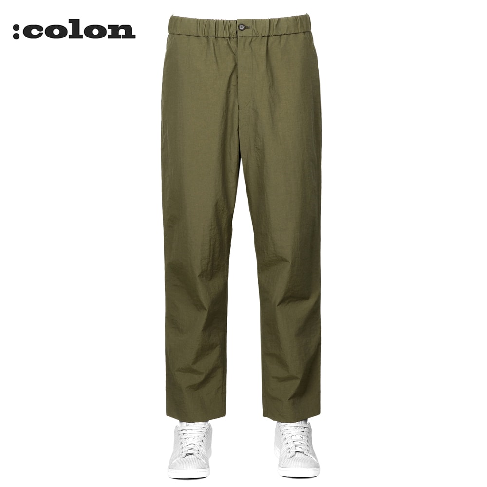 【尖んがり10倍】コロン ：colon ／【国内置き目品】／ ナイロンタフタイージーパンツ「CPT-21」（カーキ）【ラッピング相応う】／ オール時節 メンズ 日本 ボトムス ドローコードパンツ 無地