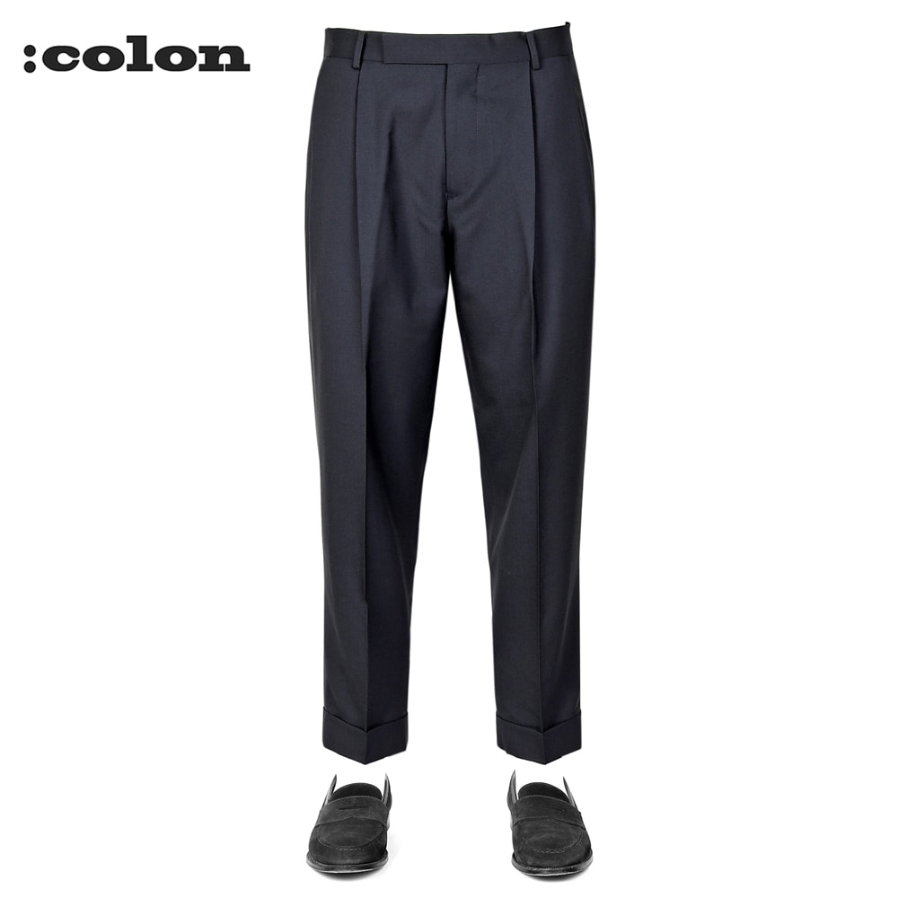 【SALE/返品・交換不可】コロン :colon /【国内正規品】/ Super100'sウールトロピカル2プリーツパンツ「CPT-1」(ダークネイビー)【ラッピング対応】/ 春夏 メンズ 日本 ボトムス ウールパンツ スラックス 無地|粋な着こなし 店