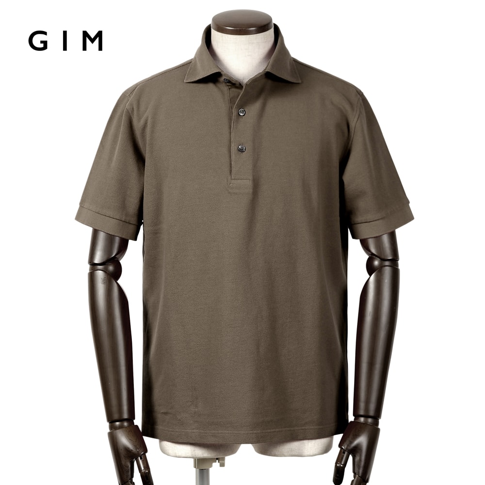 【10%OFFクーポン券】体育館 GIM ／【国内置き目品】／ 当店別注 手染め40番手双糸綿織物引っ張ること揃え鹿の子半袖スポーツシャツ（モカ赤銅色）【ラッピング相応う】／ 春夏 メンズ 日本製 台襟ポロ 御召しものポロ カノコポロ 広々とした色つや