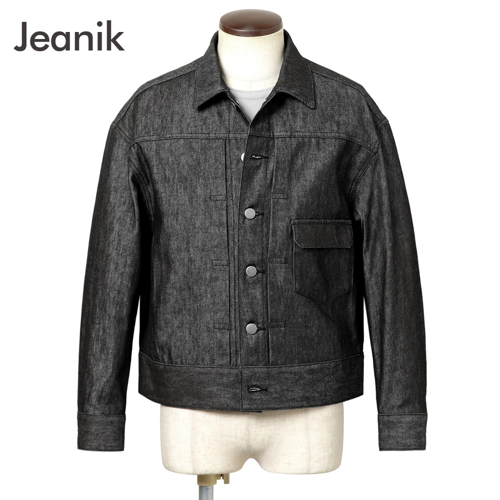 【クーポン対象】ジーニック JEANIK ／【国内正規品】／ ワンウォッシュコットンブラックデニムジャケット「JEANIK0101」 （ワンウォッシュブラック） ／ Gジャン ジージャン リーバイス 1st メンズ 日本 岡山 イタリア 30,030円