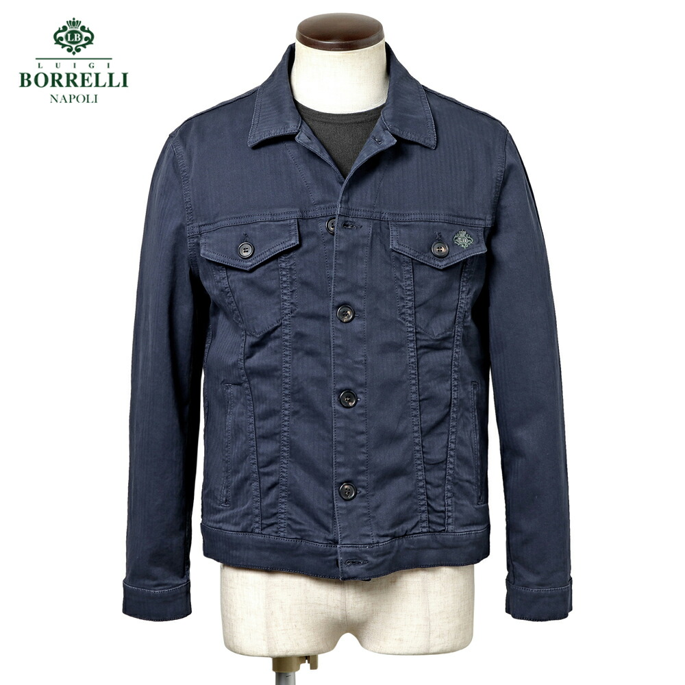 【尖んがり10倍】ルイジボレッリ ルイジボレリ LUIGI BORRELLI ／ 26SS コットンストレッチヘリンボーンGジャン型プルオーバー上衣「OTJ10001」（米国海軍）／ メンズ イタリア共和国 アウター 上衣 無地