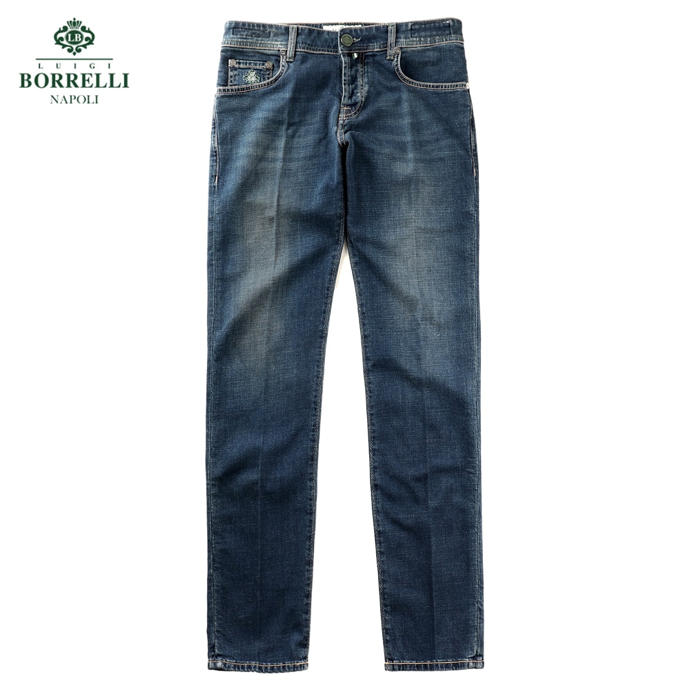 ルイジボレッリ ルイジボレリ LUIGI BORRELLI ／ 26SS コットンストレッチデニムジーンズ「CARACCIOLO／JS1002」（フェードインディゴ）【ラッピング相応う】／ メンズ イタリア共和国 春夏 ジーンズズボン下 デニム 無地