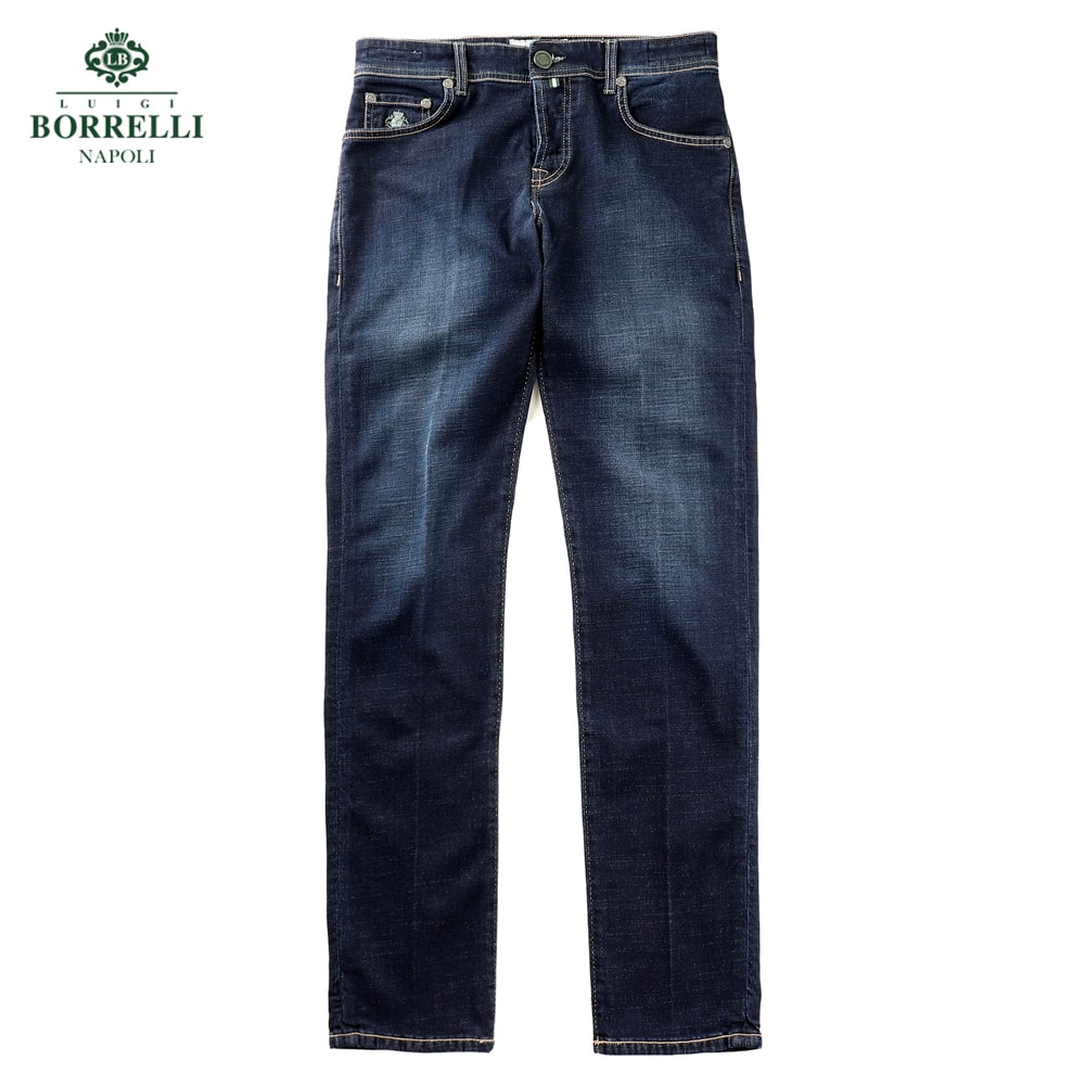 ルイジボレッリ ルイジボレリ LUIGI BORRELLI ／ 26SS コットンストレッチデニムジーンズ「CARACCIOLO／JS1003」（インディゴブルー）【ラッピング相応う】／ メンズ イタリア共和国 春夏 ジーンズズボン下 デニム 無地