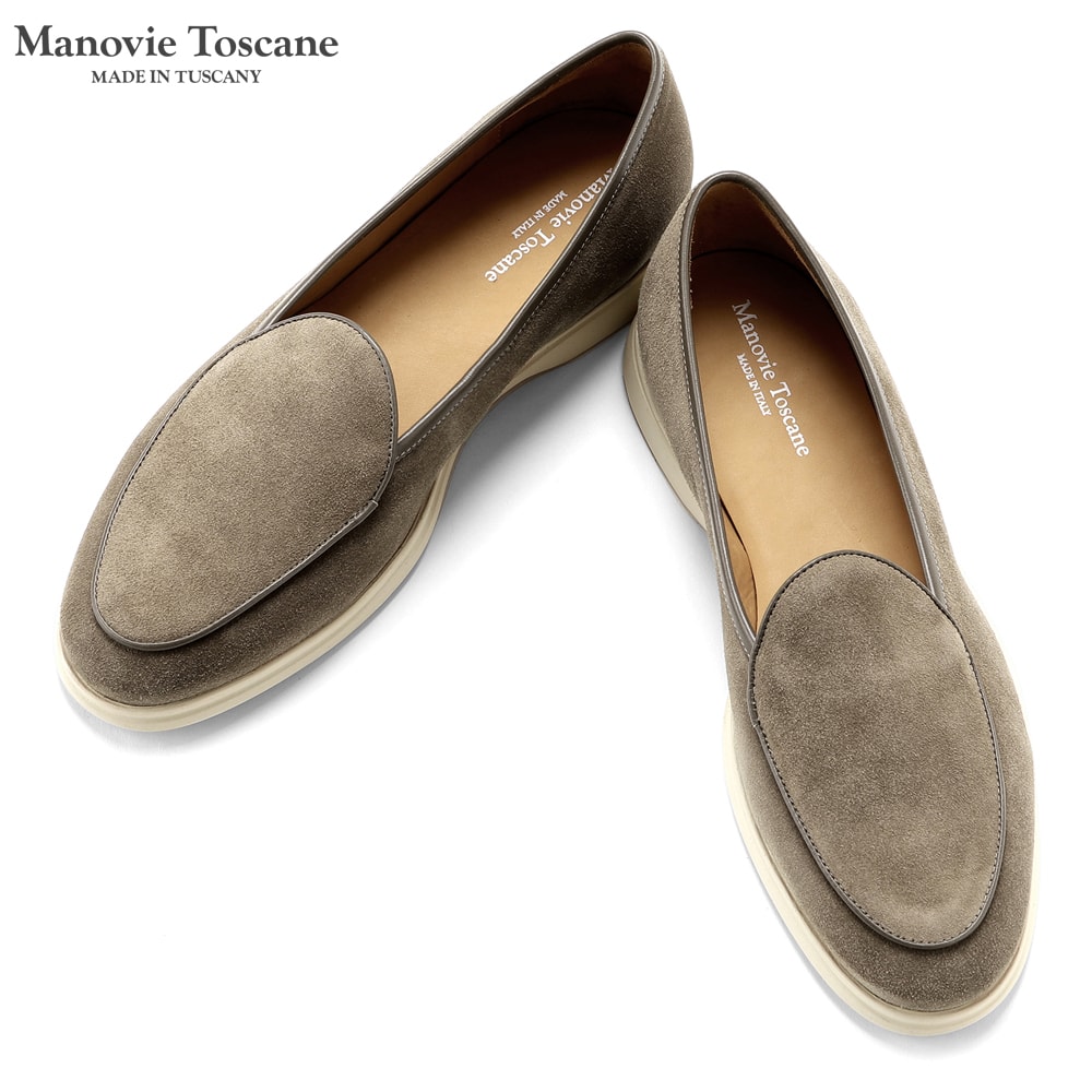 【尖んがり10倍】【訳あり】【返品・取り替えっこ不可】 マノヴィエトスカーネ Manovie Toscane ／ カーフスエードベルジャンスニーカー「GIULIO PLAIN」（MOCHA／モカ ／ 大きさ43）／ メンズ イタリア共和国 靴 シューズ 置き目毛革 スリッポン 呼びりんジャンシューズ