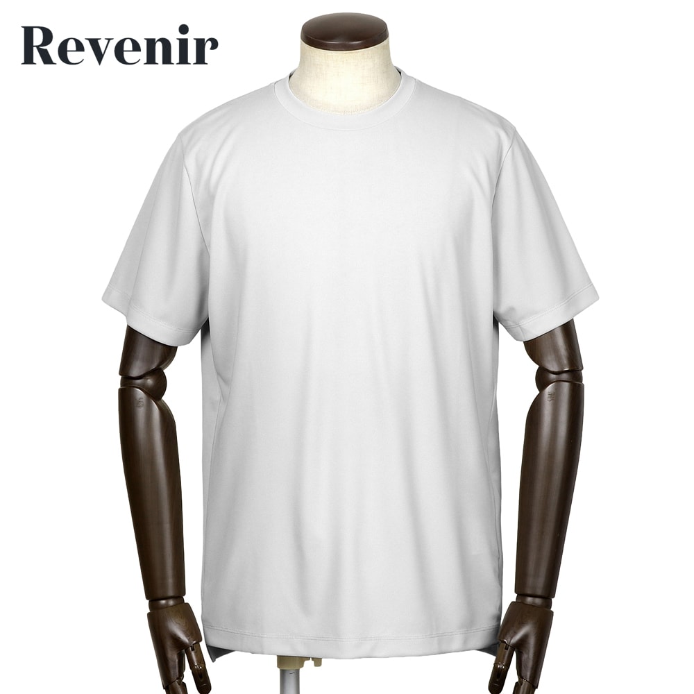 【ポイント10倍】リブニール Revenir ／【国内正規品】／ 当店別注 超強撚ポリエステルスムース半袖クルーネックカットソー「INT-039」（アイスグレー）【ラッピング対応】／ オールシーズン メンズ Tシャツ ティーシャツ 接触冷感 UVカット 防シワ 速乾｜粋な着こなし　店