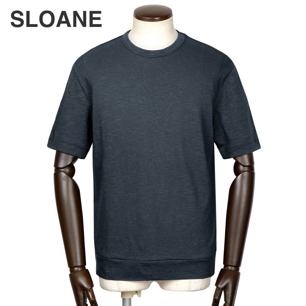 【10%OFF引き換え証】スローン SLOANE ／【国内定め事品】／ 当店別注コットンリネンテンジク半袖クルーネックカットソー「T1207」（米国海軍）【ラッピング相応う】／ 大売り出し撥ねのける品 春夏 メンズ ティーシャツ 紅茶プルオーバー 麻混 リネン混