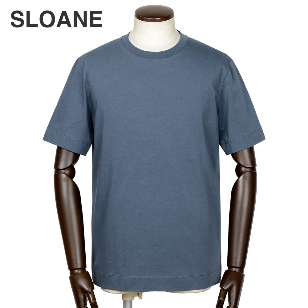【10%OFFクーポン券】スローン SLOANE ／【国内定まり品】／ 72番手双糸コットンシルケットテンジク半袖クルーネックカットソー「T1140」（青碧薄墨色）【ラッピング相応う】／ 大売り出し取りすてる品 オール季節 メンズ ティーシャツ 紅茶ティーシャツ 容器に並べるT 人付き合い冷感