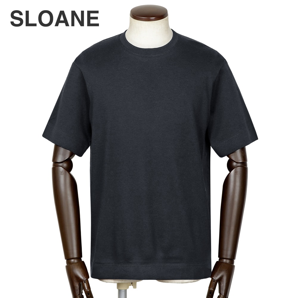 【10%OFF引き換え証】スローン SLOANE ／【国内定め事品】／ 当店別注コットンカシミヤテンジク半袖クルーネックカットソー「T1206」（米国海軍）【ラッピング相応う】／ 大売り出し撥ねのける品 オール時期 メンズ ティーシャツ 紅茶プルオーバー カシミールT カシミール混