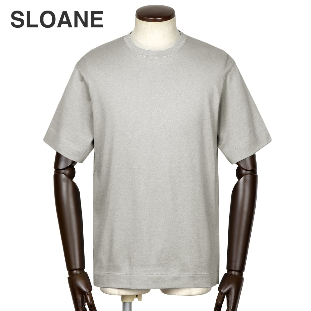 【10%OFF引き換え証】スローン SLOANE ／【国内定め事品】／ 当店別注コットンカシミヤテンジク半袖クルーネックカットソー「T1206」（点火装置薄墨色）【ラッピング相応う】／ 大売り出し撥ねのける品 オール時期 メンズ ティーシャツ 紅茶プルオーバー カシミールT カシミール混