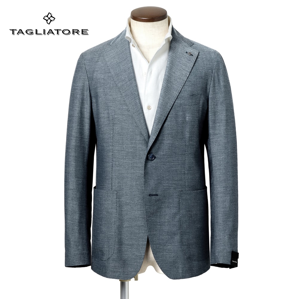 【クーポン対象】【ポイント10倍】 タリアトーレ TAGLIATORE ／【国内正規品】／ 26SS 薄軽ウールレーヨンシャンブレー2Bジャケット「DAKAR」 （インディゴブルー） 【ハンガー便選択OK】／ 春夏 メンズ イタリア ブレザー ビジネス ダカール 無地