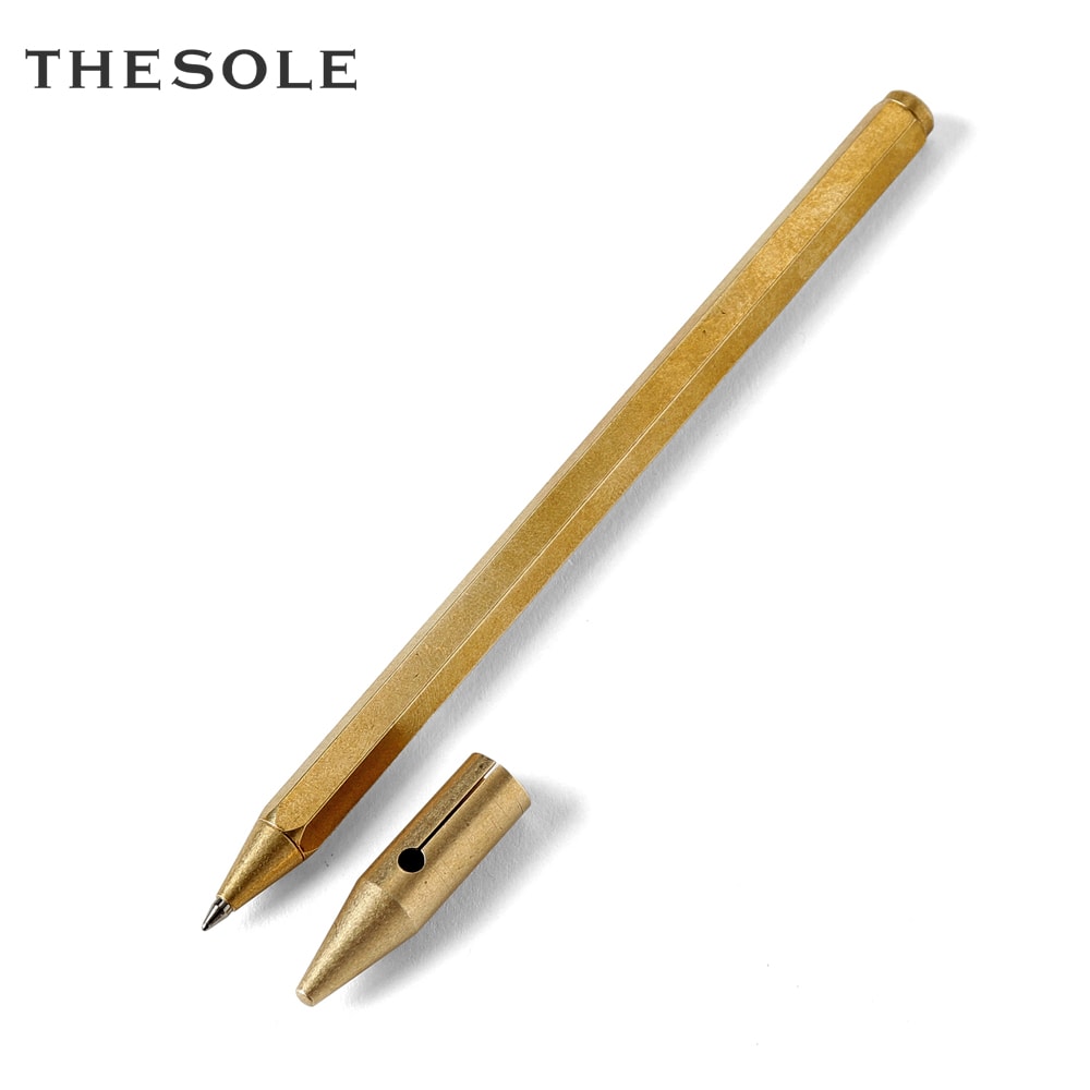 【尖んがり10倍】ザソール THE SOLE ／【国内置き目品】／ 金管楽器削り出しボールペン「PENNA」（ゴールド）【ラッピング相応う】／ 大売り出しとり捨てる品 日本製 文具 文房具 差し上げ物 差し上げ物 差し上げ物