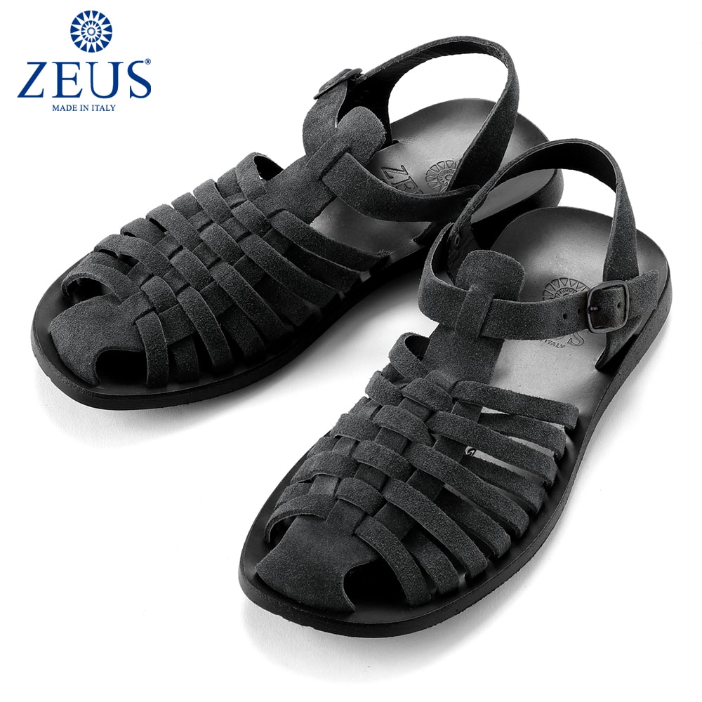 【ポイント10倍】ゼウス ZEUS ／ スエードグルカサンダル「27012」（NERO／ブラック）／ メンズ イタリア レザーサンダル 革サンダル シューズ 靴 マウロデバーリ｜粋な着こなし　店 13,475円
