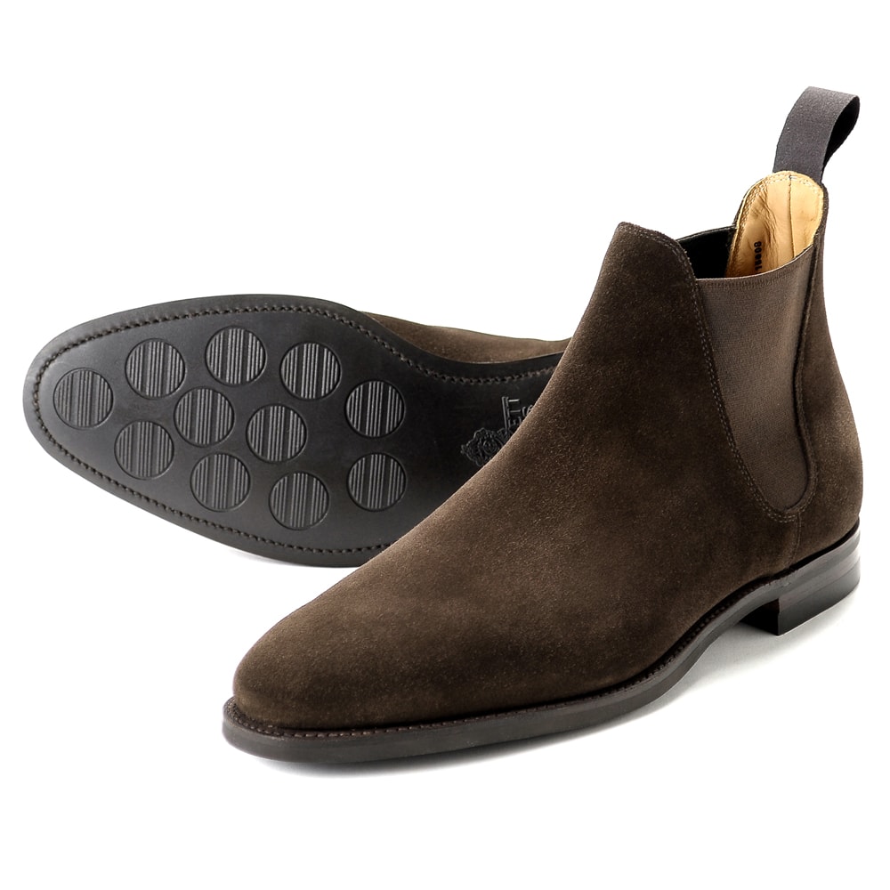 楽天市場 クロケット ジョーンズ Crockett Jones 国内正規品 当店別注レペロスエードサイドゴアブーツ Chelsea 8 Dark Brown ダークブラウン チェルシー 英国 靴 革 レザー ビジネス シューズ グッドイヤー ダイナイトソール 粋な着こなし 楽天市場店