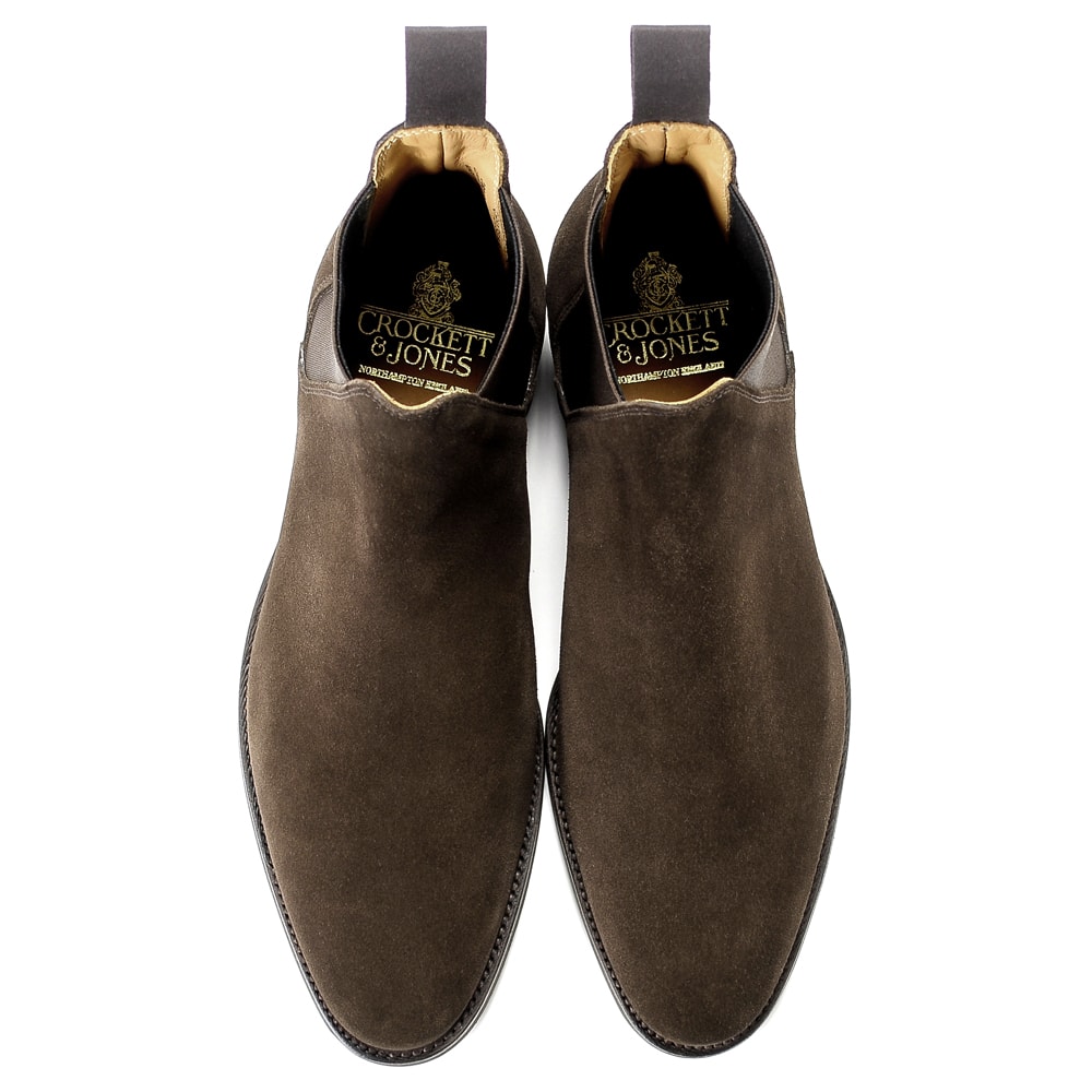 楽天市場 クロケット ジョーンズ Crockett Jones 国内正規品 当店別注レペロスエードサイドゴアブーツ Chelsea 8 Dark Brown ダークブラウン チェルシー 英国 靴 革 レザー ビジネス シューズ グッドイヤー ダイナイトソール 粋な着こなし 楽天市場店