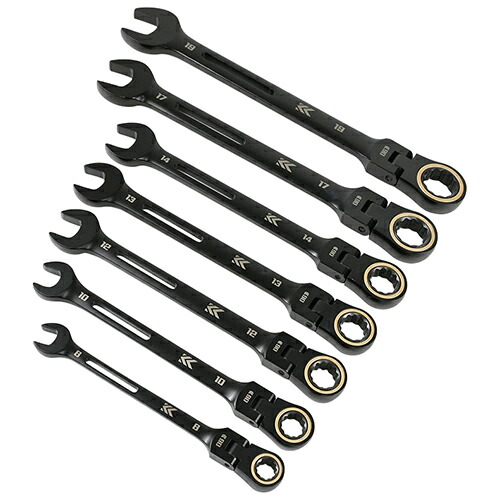 フジ矢 首商い口ラチェットレンチＳ黒金 CWL-7S-BG
