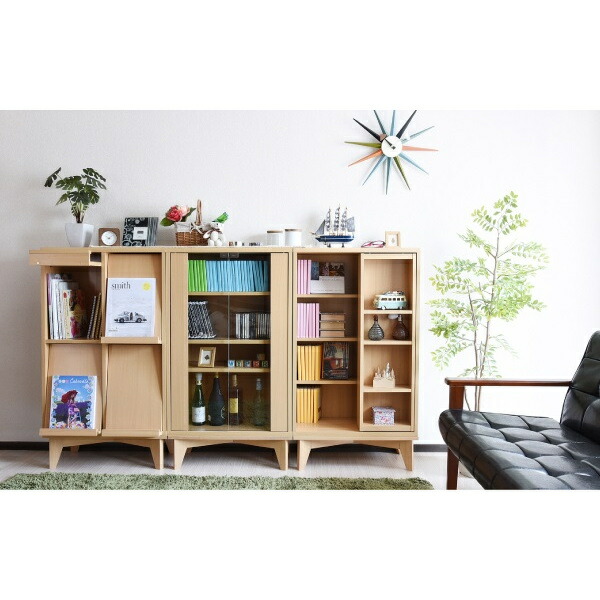 楽天市場】収納家具 スライド書棚 6BOX スライド本棚 ロータイプ