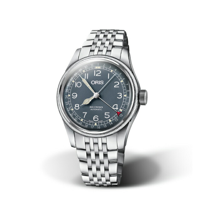 オリス ORIS Big Crown ビッグジャケット冠 ポインターデイト 自動小銃一巻き 青み文字盤 5空圧雨合羽 40粍 日本国内置き目品 メンズウオッチ 成人男性 成人男性 01 754 7741 4065-07 8 20 22【0175477414065-0782022】