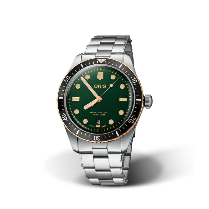 オリス ORIS ダイバーズ65 自動巻き グリーンダイアル 10気圧防水 40ミリ ステンレススティールケース&ブレス 01 733 7707 4357-07 8 20 18【0173377074357-0782018】【日本国内正規品】