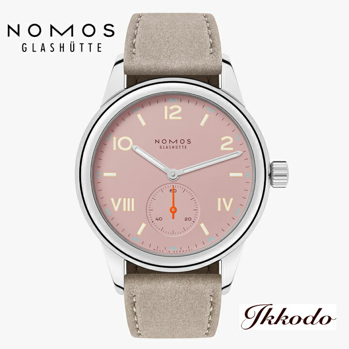 【ご買いもとめる排他的権利ノモス完全無欠ディプロインバックルプレゼント】NOMOS Glashutte Club ノモス 野球クラブ 校庭 盛りだくさんサクラ色 36粍 手一巻き ＦＲＧ製 2年引き請ける 日本国内定まり品 ウオッチ NM706.GB  NM706GB