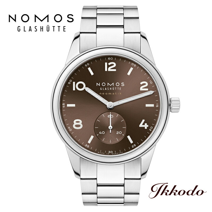 【ご購入特典ノモス純正コードバンストラップSCR20BKMプレゼント】NOMOS GLASHUTTE ノモス クラブスポーツ ネオマティック タバコ 自動巻き ブラウン文字盤 20気圧防水 39.5mmドイツ製 2年保証 日本国内正規品 NM760