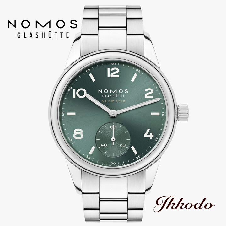 【ご購入特典ノモス純正コードバンストラップSCR18BKMプレゼント】NOMOS GLASHUTTE ノモス クラブスポーツ ネオマティックペトロール 自動巻き グリーン文字盤 20気圧防水 37mmドイツ製 2年保証 日本国内正規品 NM746