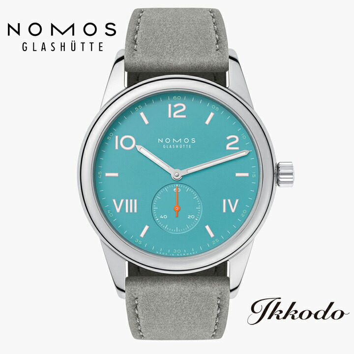 【ご購入特典ノモス純正ディプロインバックルプレゼント】NOMOS Glashutte CLUB モス クラブ キャンパス エンドレスブルー 38ミリ 手巻き ドイツ製 2年保証 日本国内正規品 腕時計 NM724.GB NM724GB