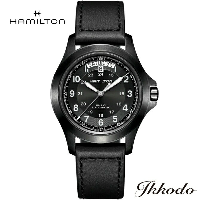 【ご買いもとめる排他的権利客体商いもの】ハミルトン HAMILTON カーキ 活動の領域 第一人者 Khaki Field King Auto 自動小銃一巻き 40粍 ステンレス鋼容れもの(プラックPVD)ブラックカーフレザー 5空圧雨合羽 日本国内定め事品 2年引きうける メンズウオッチ H64465733