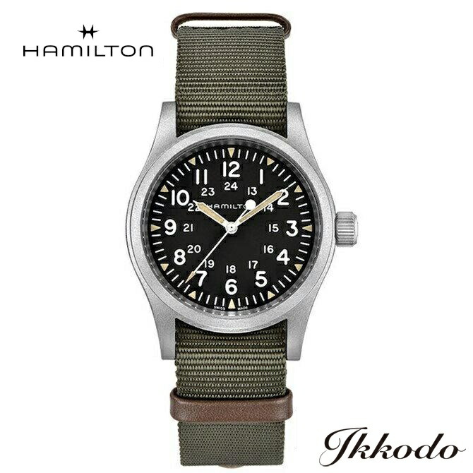 【ご購入特典対象商品】ハミルトン HAMILTON Khaki Field カーキフィールド メカ 80時間手巻きH-50 38ミリ ステンレスケース ブラック文字盤 グリーンテキスタイルストラップ 正規品 2年保証 腕時計 H69439931|城下町松本の時計店 一光堂