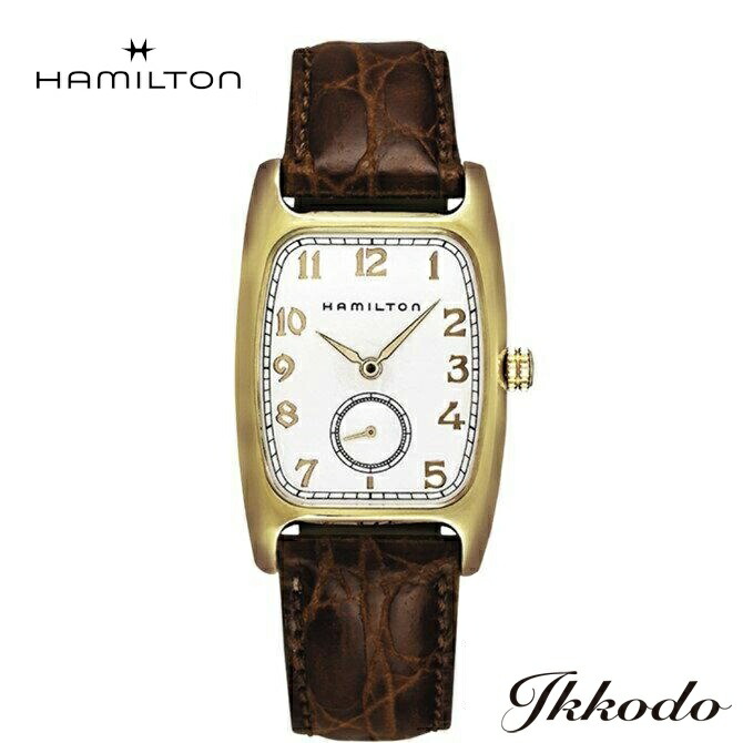 【ご買いもとめる排他的権利客体商いもの】ハミルトン HAMILTON ボルトン Boulton Quartz 石英 幅31,6×27粍 ステンレススティールケース（黄色PVD） ブラウンカーフストラップ しろがね色文字記号盤 3空圧雨合羽 置き目品 2年引き受ける H13431553