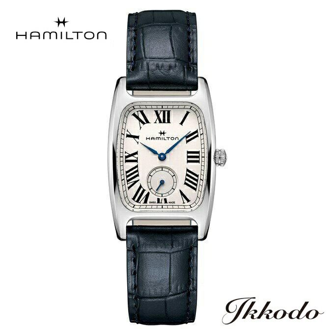【ご購入特典対象商品】ハミルトン HAMILTON ボルトン Boulton Quartz Gent クォーツ メンズ 幅27.3×31.1mm ステンレスケース ブルーカーフストラップ シルバー文字盤 5気圧防水 日本国内正規品 2年保証 メンズ腕時計 H13421611