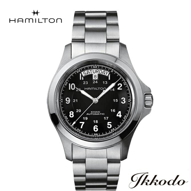 【ご買いもとめる排他的権利客体商いもの】ハミルトン  HAMILTON  カーキ第一人者  King Auto  自動小銃一巻き  黒いこと文字記号盤  デイデイト  5空圧雨合羽  置き目品  2年引き受ける  H64455133