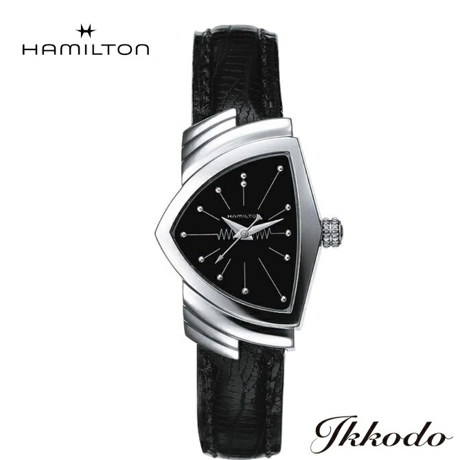 【ご購入特典対象商品】ハミルトン HAMILTON ベンチュラ レディ クォーツ Ventura Lady Quartz クォーツ レディース 幅36.5mm×24.5mm ブラック文字盤 ブラックカーフストラップ 5気圧防水 正規品 2年保証 H24211732