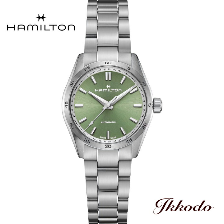 【ご購入特典対象商品】ハミルトン HAMILTON JAZZMASTER PERFORMER AUTO ジャズマスター 自動巻き 34mm 10気圧防水 グリーン 正規品 腕時計 2年間メーカー保証 H36105160