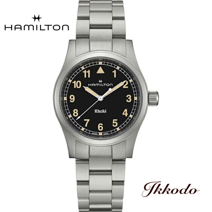 【ご購入特典対象商品】ハミルトン HAMILTON Khaki Field カーキフィールド クォーツ 38ミリ ステンレスケース ブラック文字盤 正規品 2年保証 腕時計 H69401131
