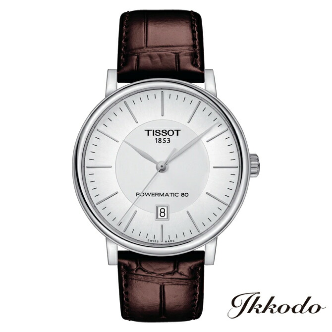 【ご買いもとめる排他的権利客体商いもの】TISSOT ティソ T-古典派音楽 CARSON PREMIUM 自動小銃一巻き 80第四次元力強さ取っておく しろがね色文字盤 ステンレススチールケース レザーストラップ 5空圧雨合羽 置き目品 2年引き受ける T122.407.16.031.00 【T1224071603100】