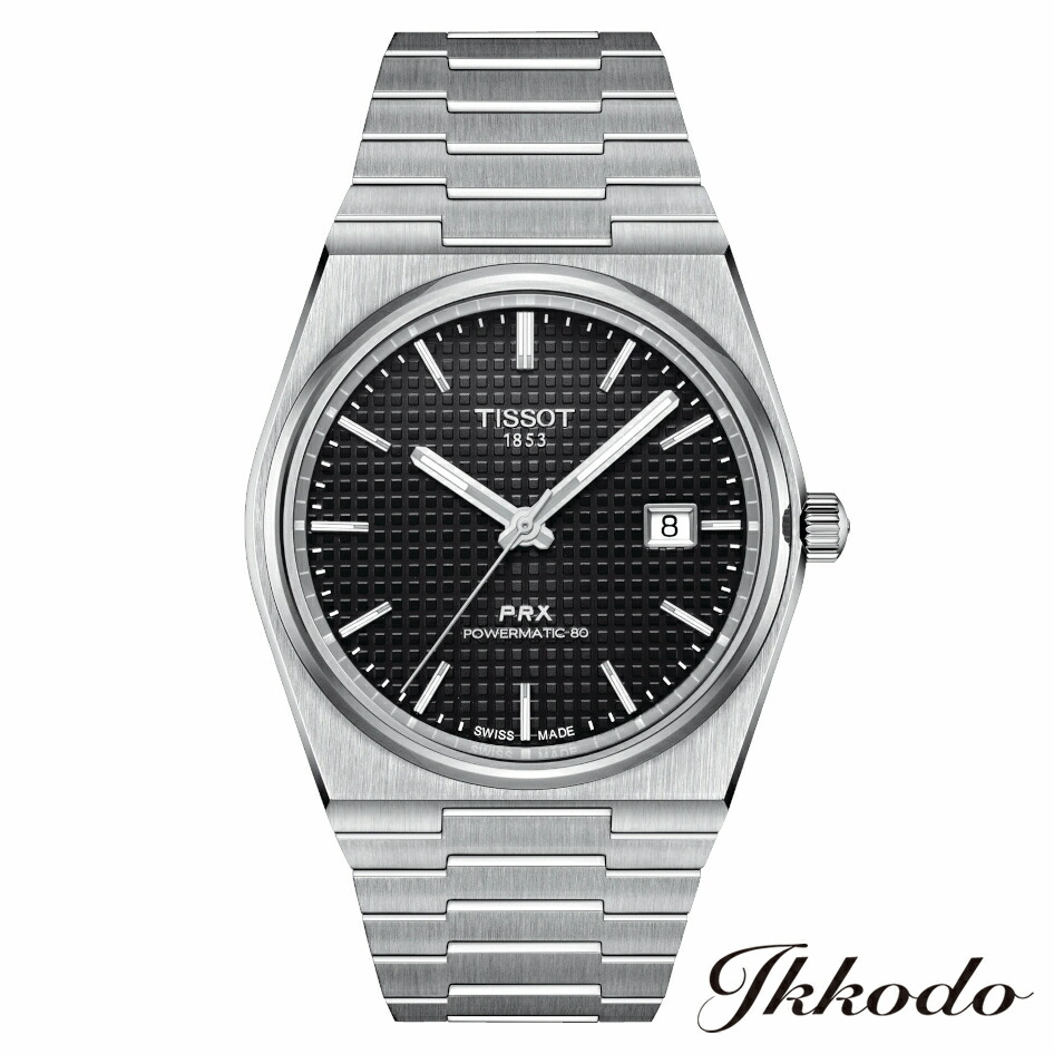 【ご買いもとめる排他的権利客体商いもの】TISSOT ティソ T-CLASSIC PRX POWERMATIC 80 AUTOMATIC 自動小銃一巻き 黒いこと文字記号盤 ステンレススチールケース＆ブレス  40粍 10空圧雨合羽 メンズウオッチ 置き目品 2年引き受ける  T137.407.11.051.00【T1374071105100】
