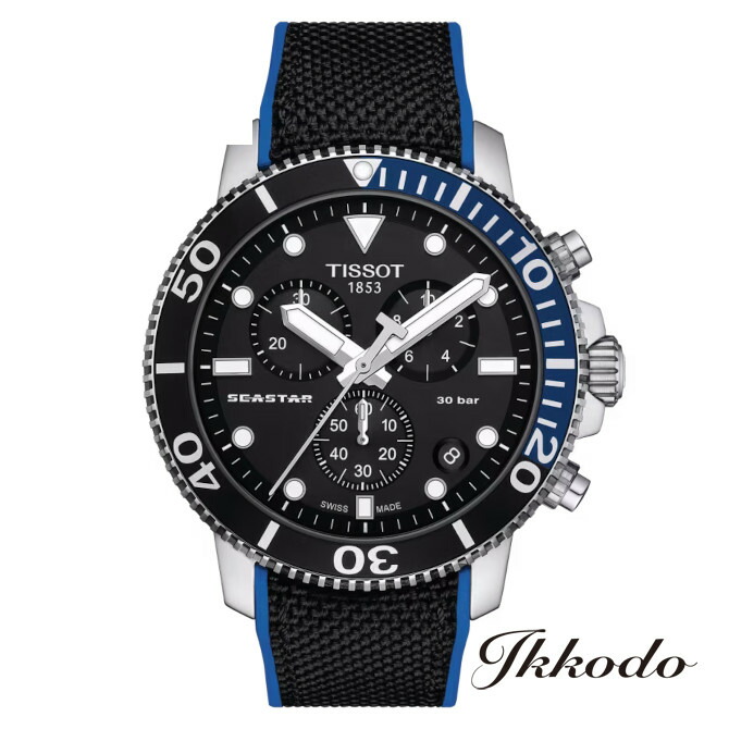 【ご購入特典対象商品】TISSOT ティソ SEASTAR シースター1000 クロノグラフ クォーツ 45.5mm 30気圧防水 メンズ腕時計 日本国内正規品 2年間メーカー保証 T120.417.17.051.03 T1204171705103