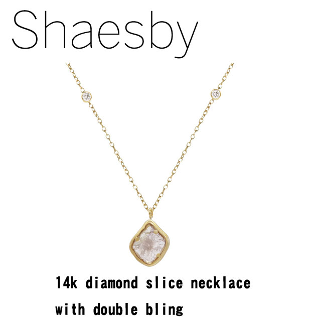 Shaesby スタッドピアス K14 スライスダイヤモンド Shaesby シェイスビー スライスダイヤピアス K14ホワイト