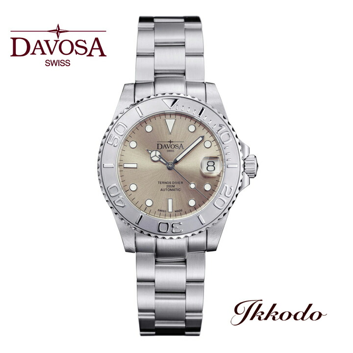 DAVOSA ダボサ Ternos Medium テルノス 並み並み 黄金州 オートマティック スイス連邦製 自動小銃一巻き 20空圧雨合羽 ステンレス鋼入れもの 36.5粍 日本国内置き目品 2年引き受ける ウォッチ 166.199.80【16619980】