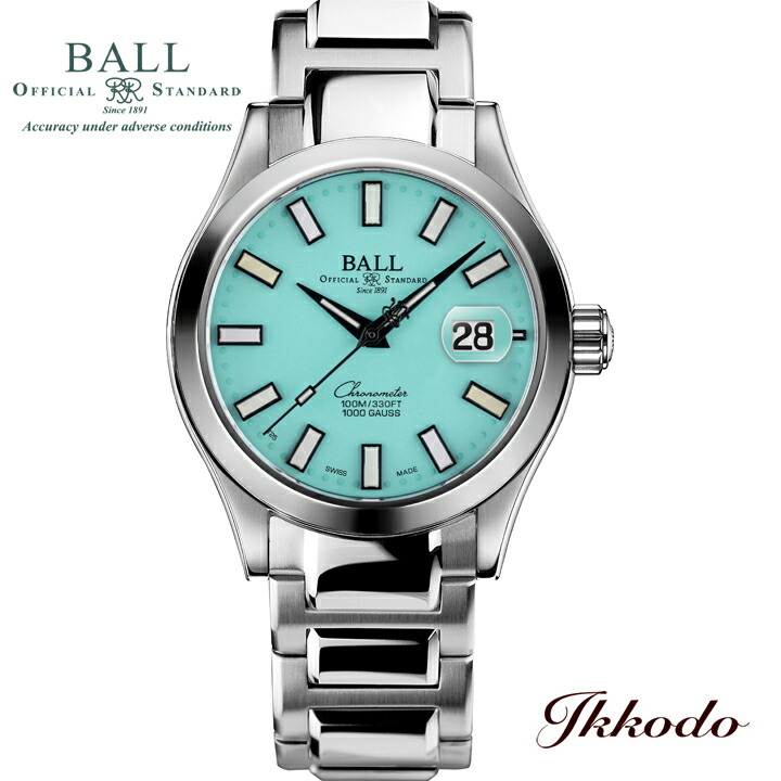 ボールウォッチ BALLWATCH エンジニアIII マーベライト クロノメーター 自動巻き ターコイズブルー文字盤 904Lステンレス 耐磁性80,000A/m 100m防水 最長5年間メーカー保証 正規品 腕時計 NM9026C-S44CJ-TQR