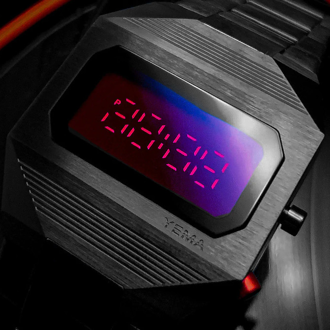 イエマ YEMA LED カヴィンスキー ブラック クォーツ 5気圧防水 正規品 メンズ腕時計 デジタル フランス製 2年間メーカー保証  YMHF1579KV-3AM YMHF1579KV3AM メンズ腕時計