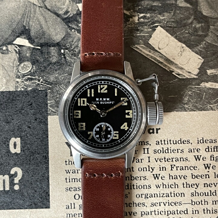 M.R.M.W. モントルロロイ AN5740 Masteer Navigation Watch ハミルトン復刻 クォーツ ブラック文字盤 5気圧防水 正規品 1年保証 ミリタリーウォッチ ブシップ スモセコ Buships small second【Bushipssmallsecond】 19,800円
